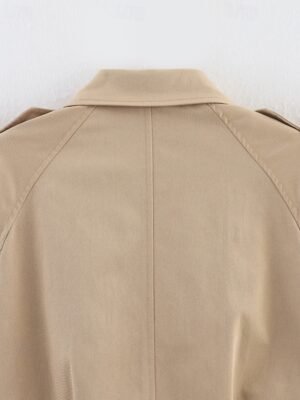 Fashion Regular Fit Plain Turndown Long Sleeve Short Jacket - Image 8