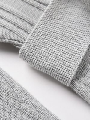 Fashion Regular Fit Pure Colour Crew Neck Long Sleeve Midi Sweater Dress - Image 15