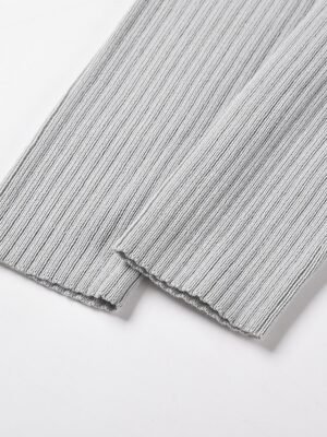 Fashion Regular Fit Pure Colour Crew Neck Long Sleeve Midi Sweater Dress - Image 16