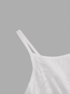 Fashion Regular Fit Pure Colour Spaghetti Strap Sleeveless Mini Dress - Image 5