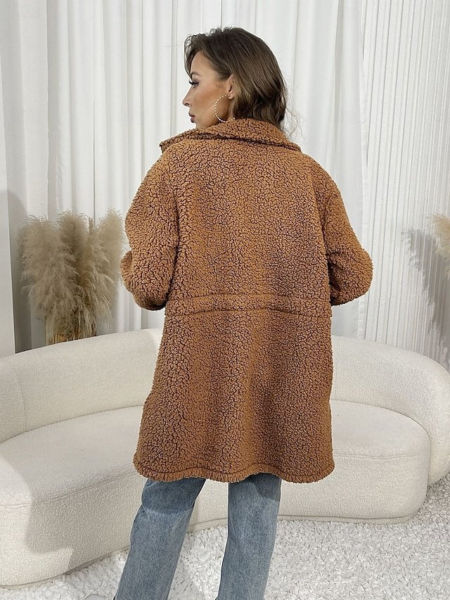 Fashion Regular Fit Solid Stand Collar Long Sleeve Winter Coat - Image 2