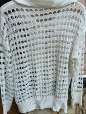 Fashion Regular Solid Shirt Collar Long Sleeve Knit Top - Image 5