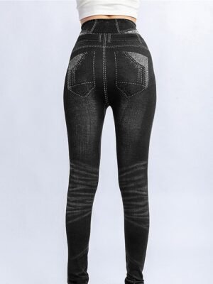 Fashion Skinny Floral High Waist Athleisure Leggings - Image 9