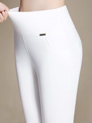Fashion Skinny High Waist Solid Full Length Leggings - Image 1