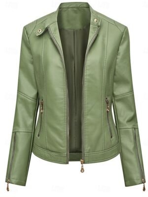 Fashion Slim Plain Turndown Long Sleeve Short Jacket - Image 2