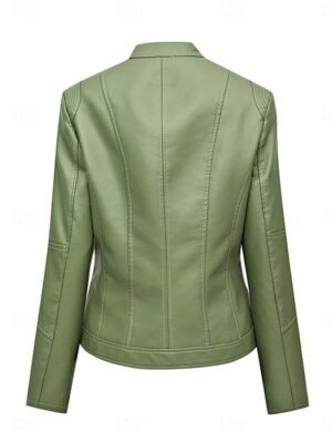 Fashion Slim Plain Turndown Long Sleeve Short Jacket - Image 3