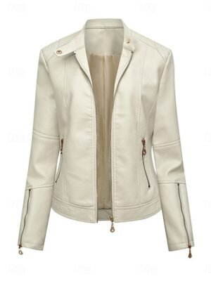 Fashion Slim Plain Turndown Long Sleeve Short Jacket - Image 5