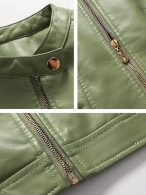 Fashion Slim Plain Turndown Long Sleeve Short Jacket - Image 6