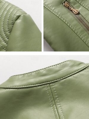 Fashion Slim Plain Turndown Long Sleeve Short Jacket - Image 7