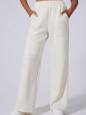 Fashion Streetwear Wide Leg Elastic Waist Full Length Sweatpants - Image 8