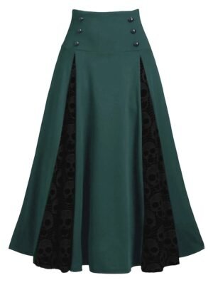 Fashion Swing Lace Patchwork Midi Skirt - Image 1