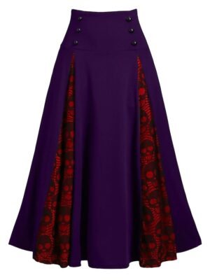 Fashion Swing Lace Patchwork Midi Skirt - Image 2