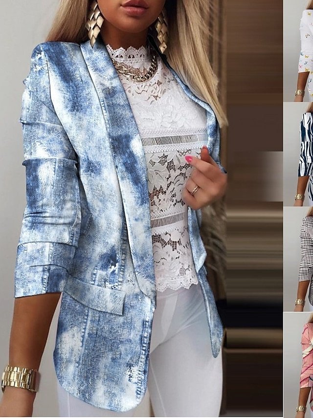 Formal Regular Fit Floral Turndown Long Sleeve Blazer - Image 1