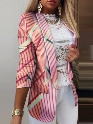 Formal Regular Fit Floral Turndown Long Sleeve Blazer - Image 5
