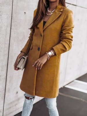 Formal Stylish Long Sleeve Stand Collar Trench Coat - Image 10