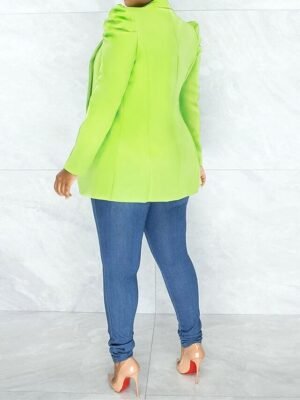 Formal Tailored Solid Notched Long Sleeve Blazer - Image 12