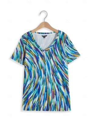 Graphic Regular V Neck Short Sleeve T Shirt - Image 7