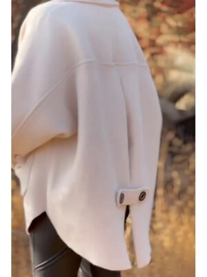 Modern Casual Long Sleeve Shirt Collar Asymmetric Top - Image 2