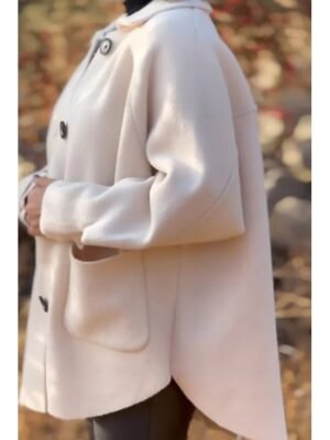 Modern Casual Long Sleeve Shirt Collar Asymmetric Top - Image 3