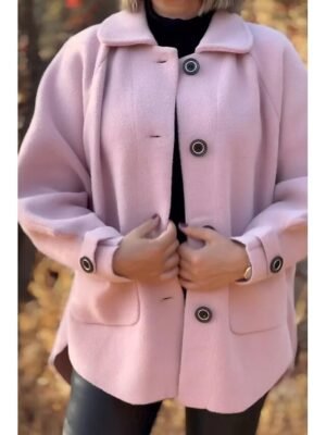 Modern Casual Long Sleeve Shirt Collar Asymmetric Top - Image 4