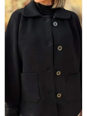 Modern Casual Long Sleeve Shirt Collar Asymmetric Top - Image 6