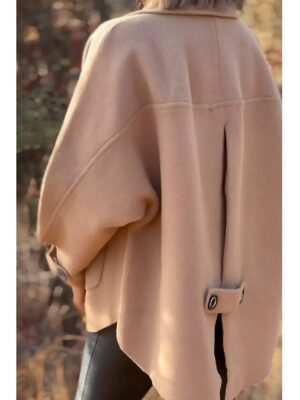 Modern Casual Long Sleeve Shirt Collar Asymmetric Top - Image 7