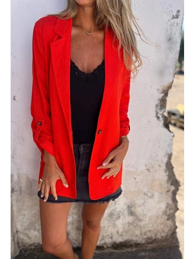 Modern Casual Long Sleeve Shirt Collar Button Pocket Blouse - Image 2