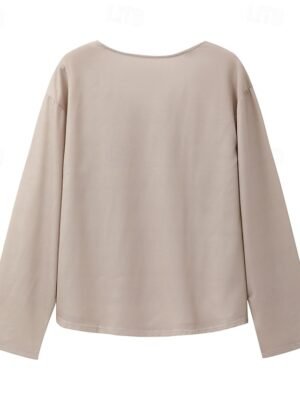 Modern Casual Print V Neck Long Sleeve Regular Boho Blouse - Image 5