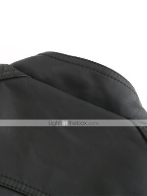 Modern Long Sleeve Faux Leather Moto Biker Jacket - Image 21