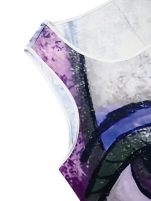 Modern Regular Fit Colour Block Crew Neck Sleeveless Maxi Dress - Image 10