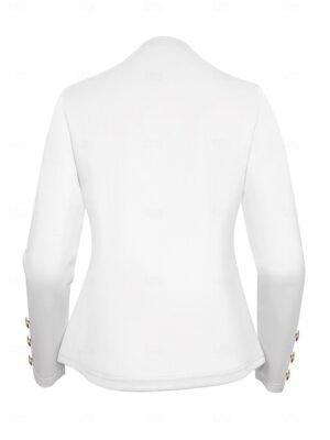 Modern Regular Fit Plain Stand Collar Long Sleeve Blazer - Image 14
