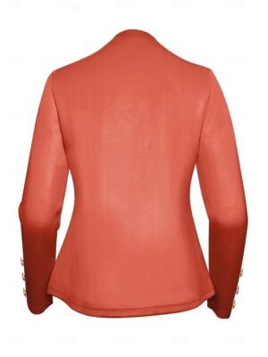 Modern Regular Fit Plain Stand Collar Long Sleeve Blazer - Image 21