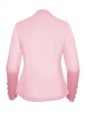 Modern Regular Fit Plain Stand Collar Long Sleeve Blazer - Image 23