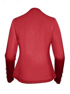 Modern Regular Fit Plain Stand Collar Long Sleeve Blazer - Image 29