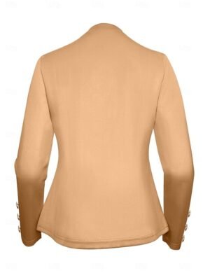 Modern Regular Fit Plain Stand Collar Long Sleeve Blazer - Image 33