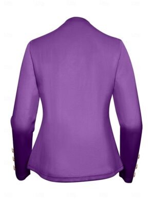 Modern Regular Fit Plain Stand Collar Long Sleeve Blazer - Image 39