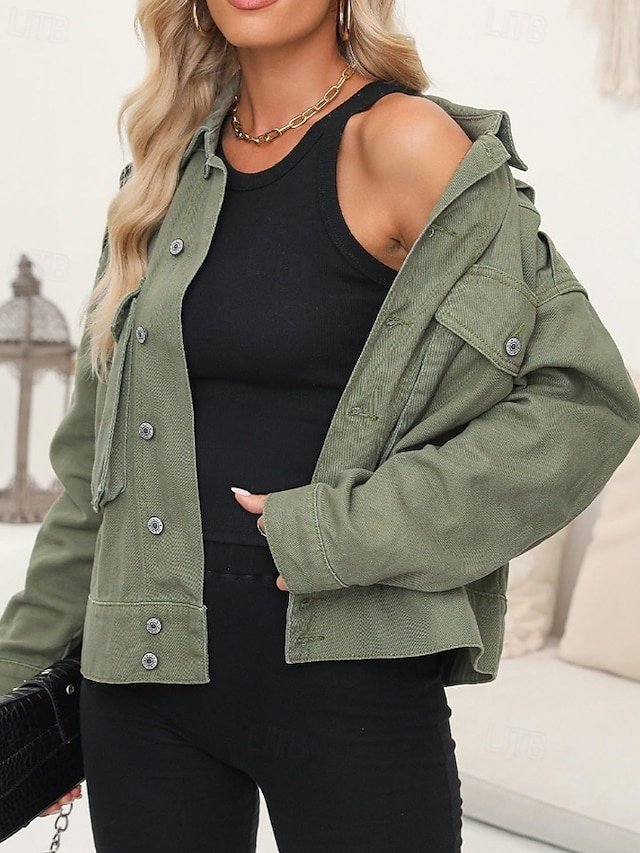 Modern Regular Fit Plain Turndown Long Sleeve Jacket - Image 1