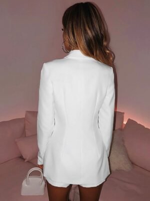 Modern Regular Fit Plain Turndown Long Sleeve Blazer - Image 3