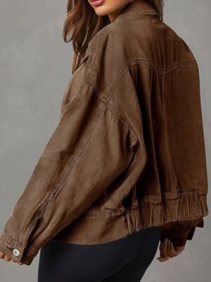 Modern Regular Fit Plain Turndown Long Sleeve Jacket - Image 5