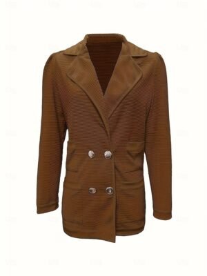 Modern Regular Fit Plain Turndown Long Sleeve Blazer - Image 8