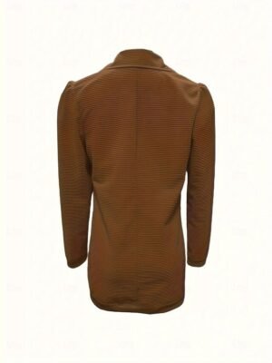 Modern Regular Fit Plain Turndown Long Sleeve Blazer - Image 9