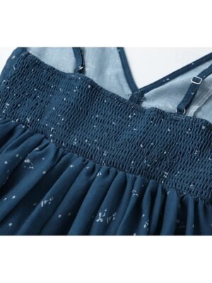 Modern Regular Fit Plain V Neck Sleeveless Midi Dress - Image 9