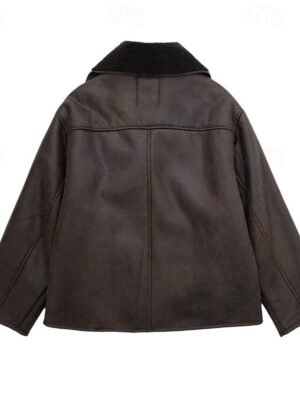 Modern Regular Fit Solid Lapel Long Sleeve Jacket - Image 5