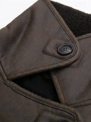 Modern Regular Fit Solid Lapel Long Sleeve Jacket - Image 8