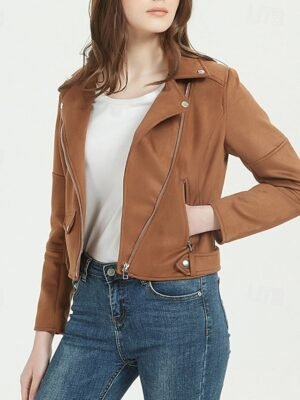 Modern Regular Fit Solid Peaked Lapel Long Sleeve Jacket - Image 15