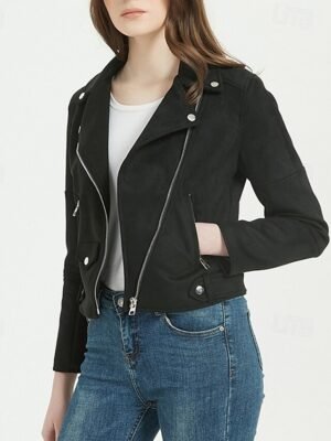 Modern Regular Fit Solid Peaked Lapel Long Sleeve Jacket - Image 26