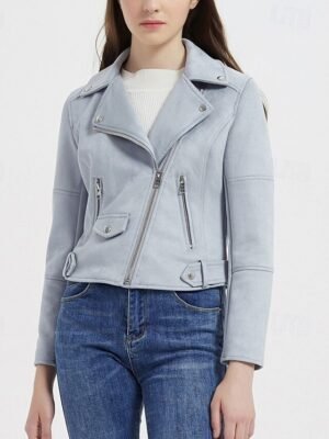 Modern Regular Fit Solid Peaked Lapel Long Sleeve Jacket - Image 3