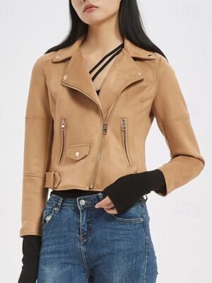 Modern Regular Fit Solid Peaked Lapel Long Sleeve Jacket - Image 30