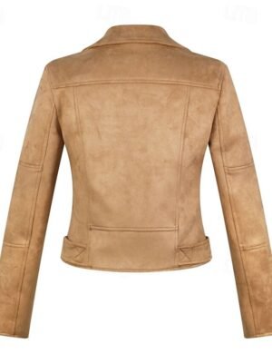Modern Regular Fit Solid Peaked Lapel Long Sleeve Jacket - Image 34