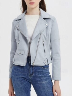 Modern Regular Fit Solid Peaked Lapel Long Sleeve Jacket - Image 4